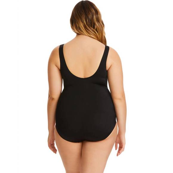 NEW LONGITUDE color block one piece swimsuit - plus in stained glass blue - Picture 2 of 2